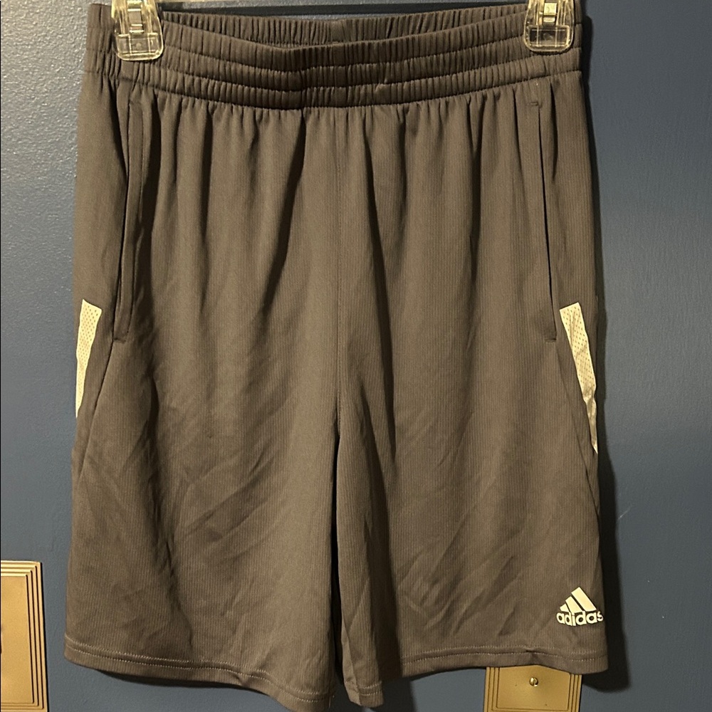 Adidas Kids Charcoal Shorts with Light Stripes